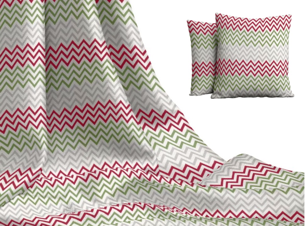 Stoff Meterware Banjar in Rot-Grau-Grün | Kollektion Bali IN&OUT Stoff Meterware Banjar in Rot-Grau-Grün | Kollektion Bali IN&OUT